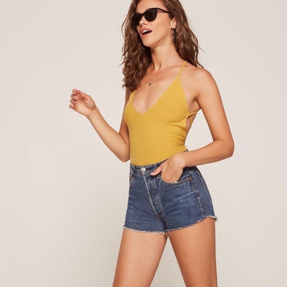 Reformation Blasé bodysuit, sunflower S